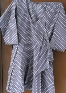 Polka Dot Wrap Top