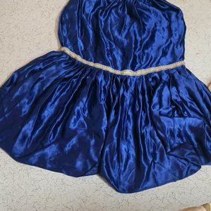 Navy Blue Satin Lehnga And Cream Kurti