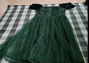Emerald Green Sequin Dress Party Wear  Price Gown