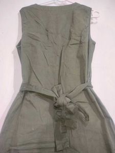 Olive Green Sleeveless Dress