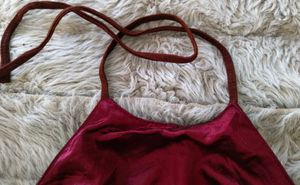 ✨Vintage Suede and Satin Halter Top✨