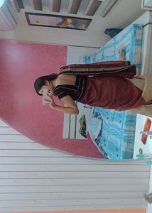 Maroon And Cream Saree