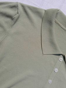 Fine Knit Polo T- Shirt For Women