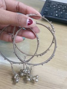 Silver Bangles with Charms