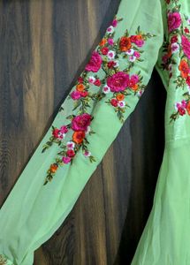 Elegant Green Embroidered Suit