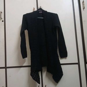Stylish Black Knit Cardigan