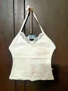 White Halter Neck Top