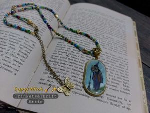 Gypsy Witch Pendant Beaded Necklace