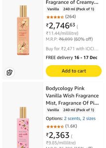 Bodycology (NEW) Pink Vanilla Wish Fragrance Mist