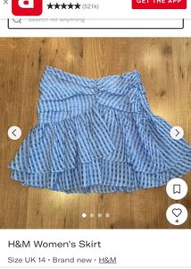 h&m blue skirt