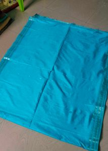 Cyan Colour Banarasi Silk Saree