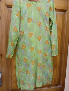 Green Triangle Print Long Sleeve Tunic