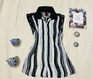Black Stripped Trendy Top