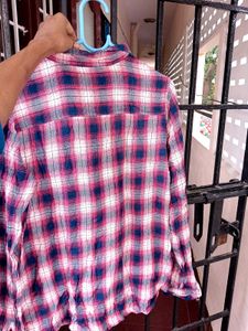 Pink Plaid Flannel Shirt