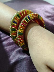 Multicolored Festive Bangles Set
