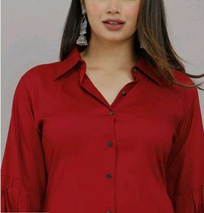 Maroon Tunic Shirt Dress