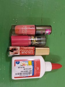 Lipstick, Mascara, Nail polish And White Glue