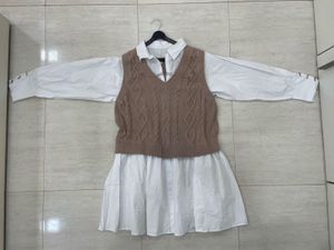 ✨ INSTA-CHIC: RIVER ISLAND Layered Knit Midi! 🤍🧶