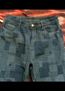 Urbanic Patchwork Straight Denim Jeans