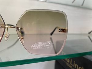 Rimless Geometric Sunglasses
