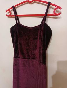 Maroon Velvet Cami Dress