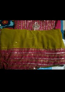 Pink Saree With Blouse