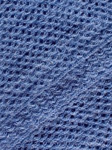 Blue Knitted Poncho with Fringe