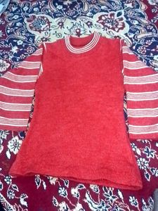 Red Striped Sweater with shrug