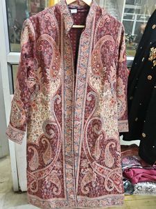 Paisley Print Open Front Coat