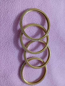 Gold & Pearl Bangle Set