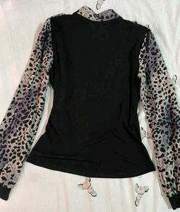 black leopard print chic top