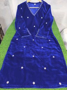 vibrant royal blue Velvet suit