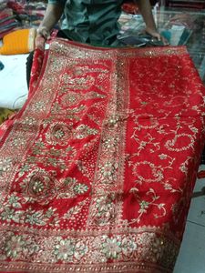 Red Embroidered Saree