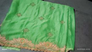 Green High Work Saree