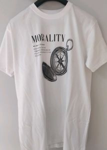 Printed Typography T Shirt - White