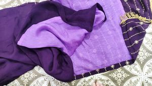 Elegant Purple Kurta and Skirt Set