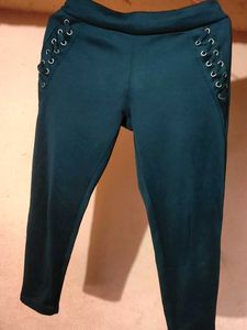 Black Lace-Up Accent Leggings