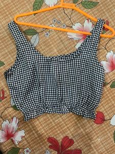 Checkered crop Top(never Worn)