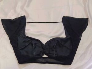 Non Padded Georgette Sheer Mesh Front Hook Blouse