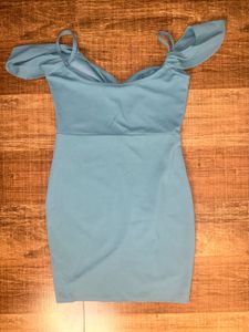 Blue Off-Shoulder Dress