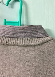 Striped Knit Sweater with Collar