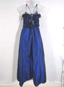 Navy Blue And Royal Contrast Beautiful Western Dre