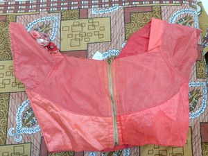 Sunset Peach Ruffles meet a Blooming Floral Leheng