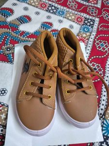 Stylish Tan High-Top Sneakers