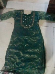 Green Embroidered kurti