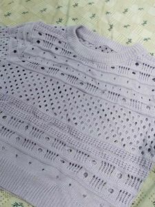 Lilac crochet Knit Crop top