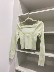 Zara Stripe Knit Ribbed Top