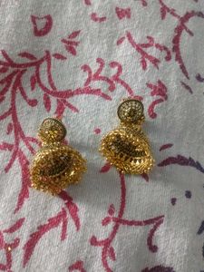 Golden Jhumka Earrings