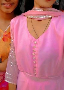 Baby Pink Three Piece Dress With Very Soft Cloth
