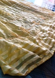Golden Yellow Saree with Free Leggings